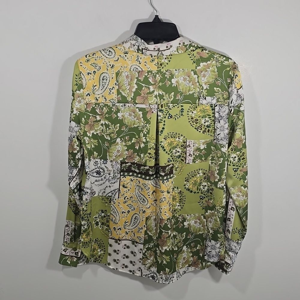 {Joie} Green Floral Popover Blouse Top - Size Small - Picture 4 of 16
